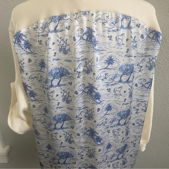 KOCH Longfellow Sweater Royal Toile Size Medium Nature Horses‎ - Picture 7 of 9